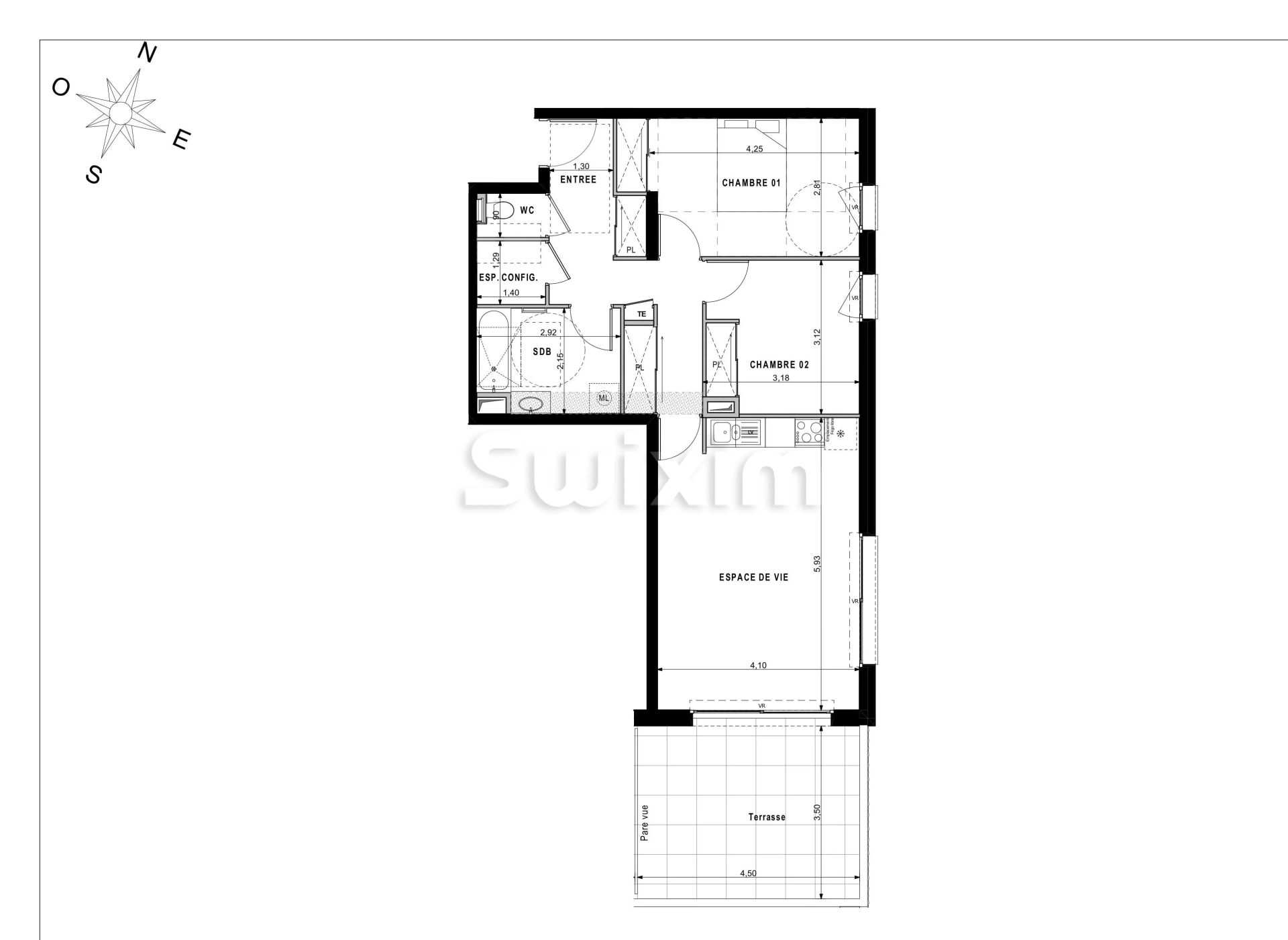 apartment 3 Rooms for sale on Sciez (74140)