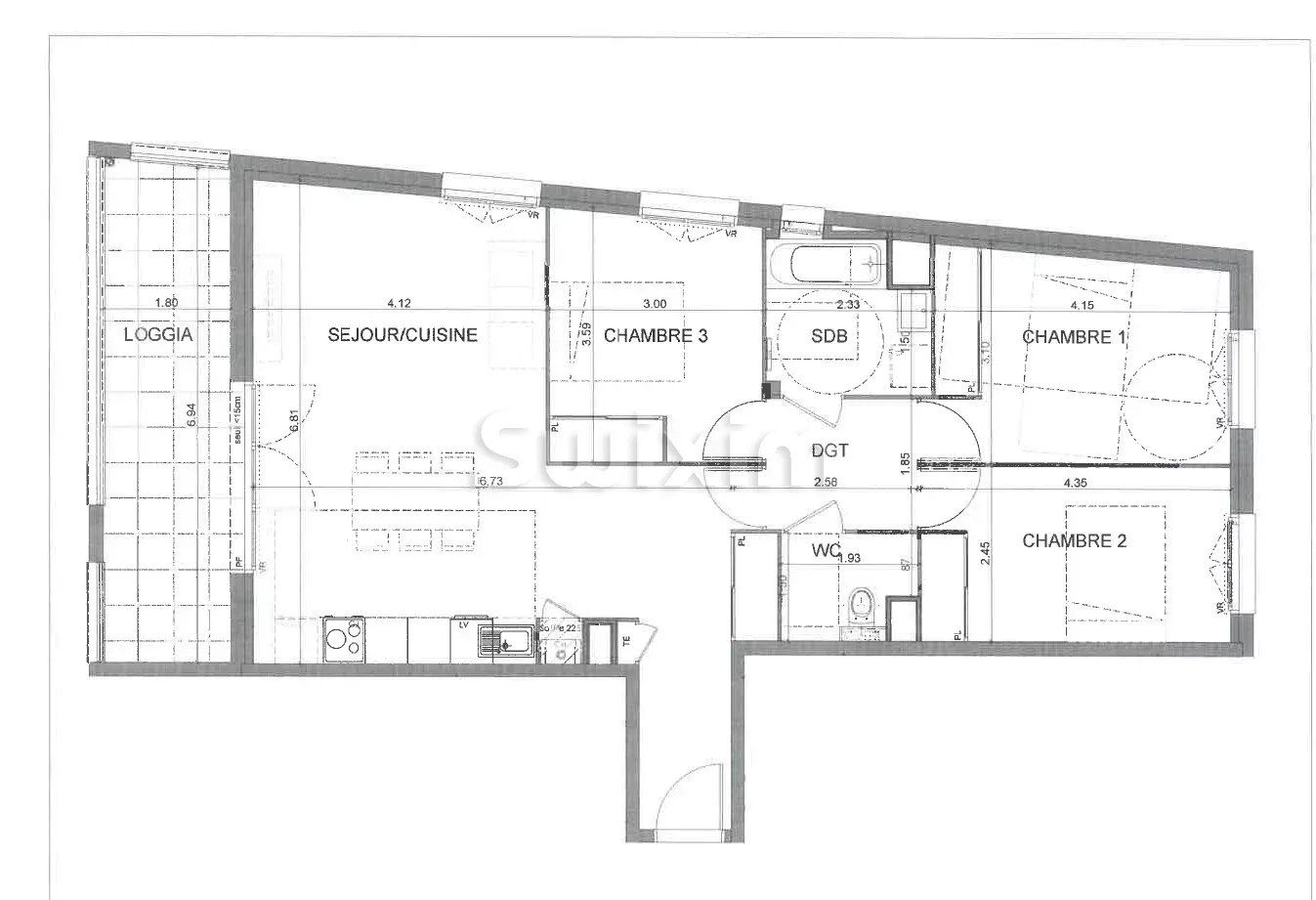 apartamento 4 Salas en venta en Bourgoin-Jallieu (38300)