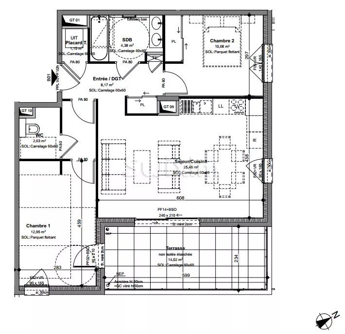 appartement 3 Pièces en vente sur Charbonnières-les-Bains (69260)