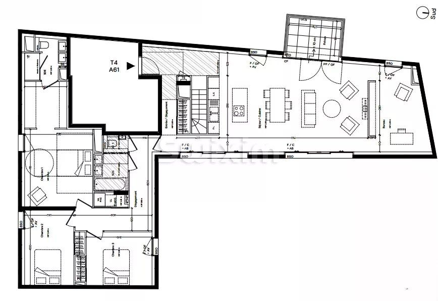 apartment 4 Rooms for sale on Lyon 4ème (69004)