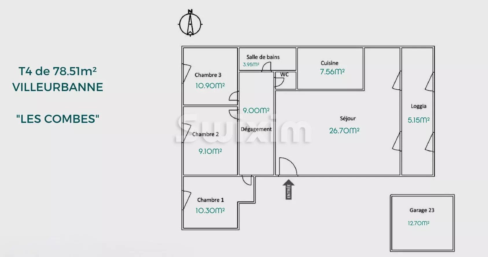 appartamento 4 Camere in vendita su Villeurbanne (69100)