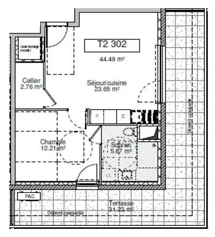 appartement 2 Zimmer zum verkauf auf Villard-Bonnot (38190)