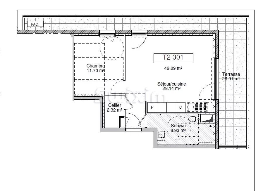 appartement 2 Pièces en vente sur Villard-Bonnot (38190)