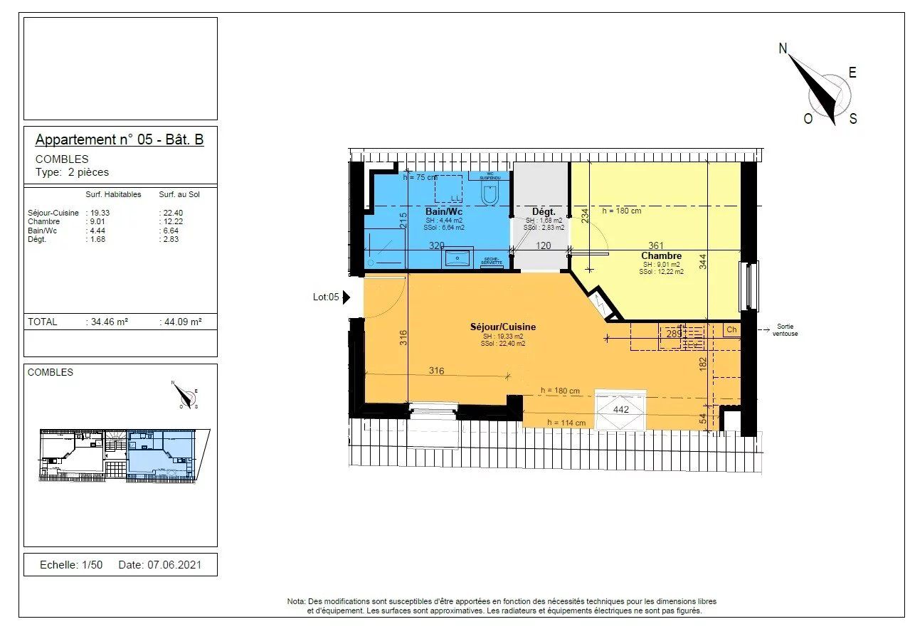 Venta Apartamento Oberschaeffolsheim 2&nbsp;Salas 34.46&nbsp;m²
