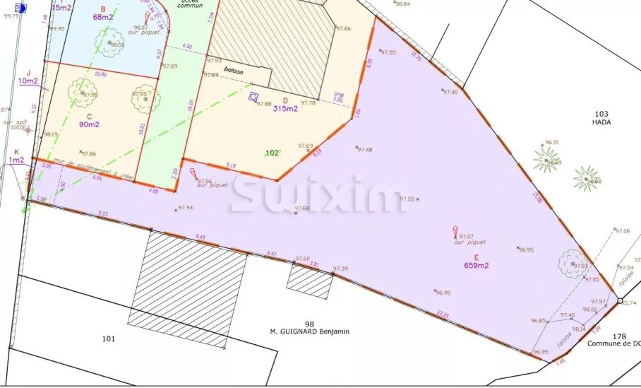 Vente Terrain Dole 660 m²