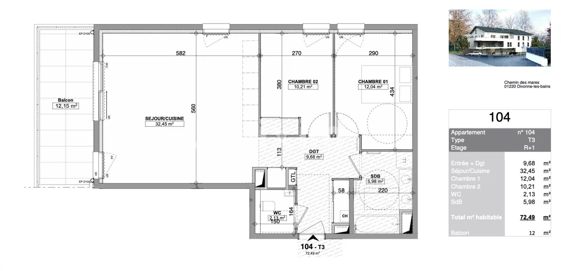 appartement 3 Pièces en vente sur Divonne-les-Bains (01220)