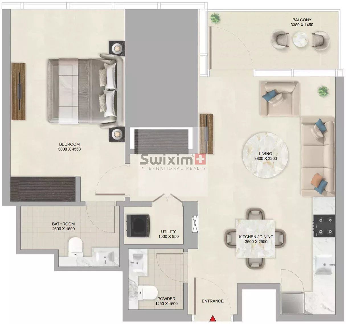 appartement 1 pièce en vente sur Dubai (1100)