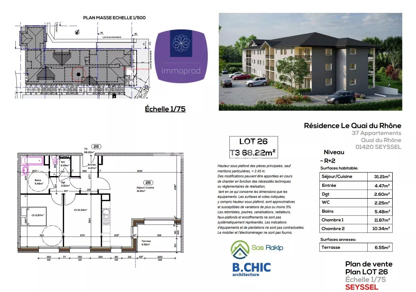 appartement 3 Pièces en vente sur Seyssel (01420)
