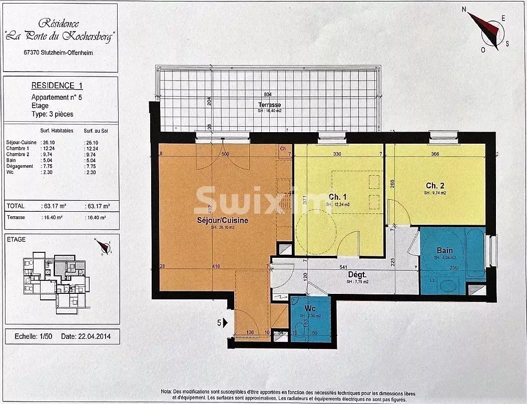 Verkauf Appartement Stutzheim-Offenheim 3&nbsp;Zimmer 63.17&nbsp;m²