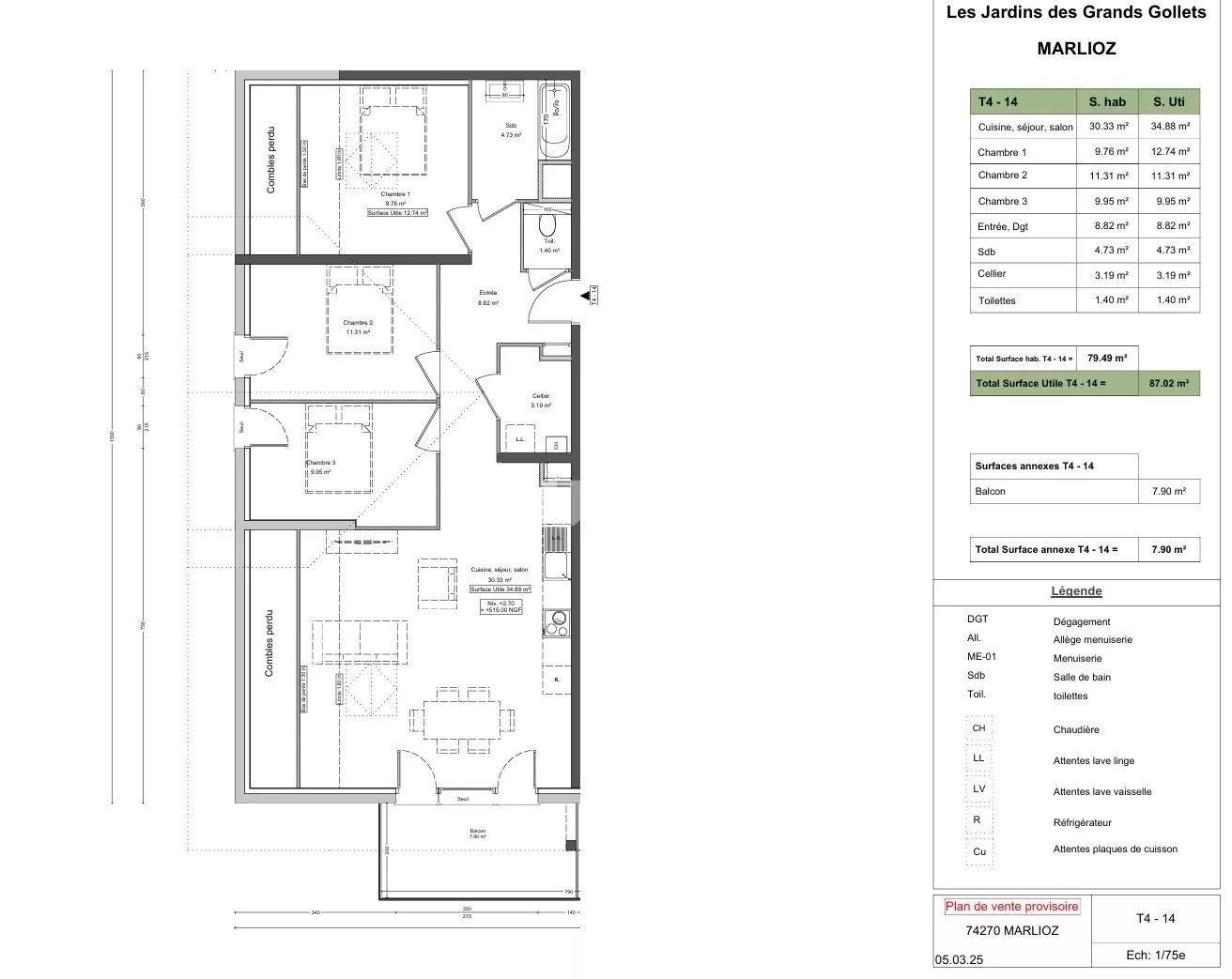 apartamento 4 Salas en venta en Marlioz (74270)