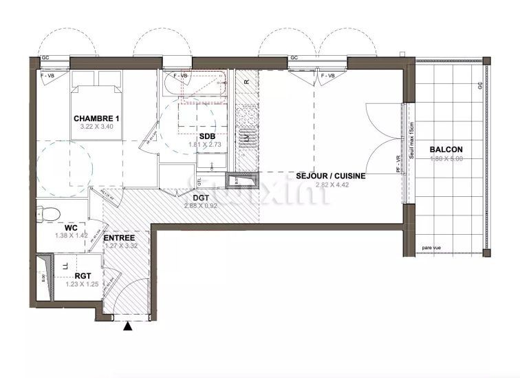 Vendita Appartamento Sain-Bel 2&nbsp;Camere 45.22&nbsp;m²