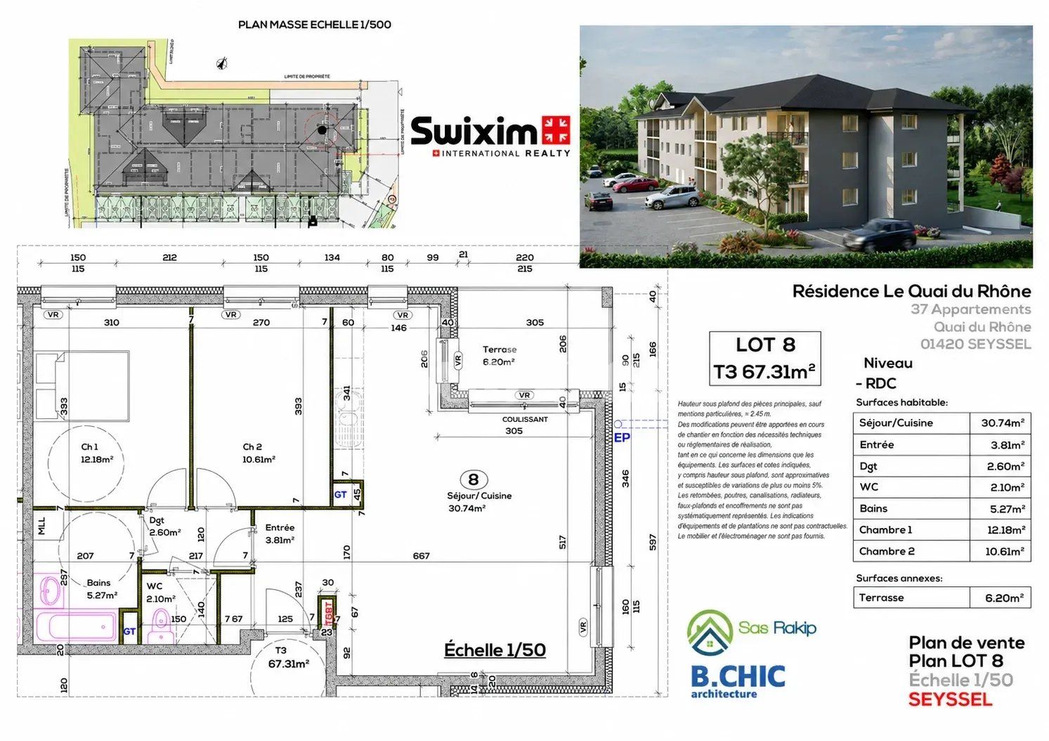 appartement 3 Pièces en vente sur Seyssel (01420)