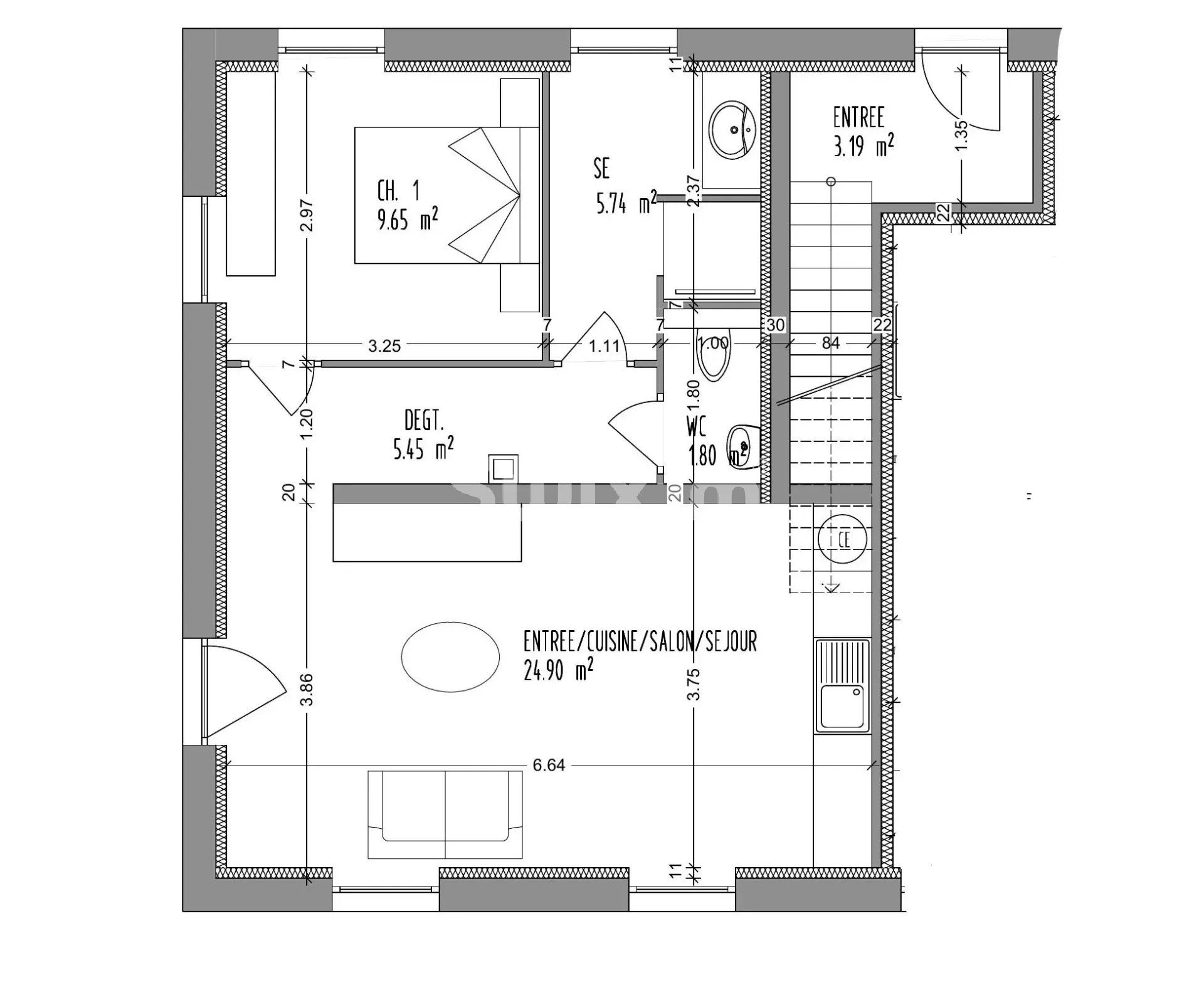 appartement 2 Pièces en vente sur Oberhoffen-sur-Moder (67240)